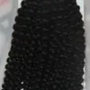 1ジェットブラック1バンドル10〜26インチの人間の編組髪の毛は横糸なしモンゴルのアフロキンキーカーリーバルクヘア