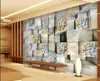 Väggpanel tapeter 3d marmor lättnad präglad konst väggmålning för vardagsrum stor målning heminredning