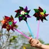 Colorful Novelty Toy Plastic Thin Slice Windmill Pinwheel Self Assembly Flower Wind Spinner DIY Gift for Children