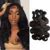 8A Brazilian Virgin Human Hair Weave Weft Extensions Malaysian Peruvian Indian Body Wave Wavy Natural Black 4pcs/lot Julienchina