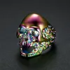 Punk Skull Ring Ornaments Classic Rostfritt Stål Ghost Head Gyllene Ringar Män Kids European Style Fashion Smycken 20PCS T1C371