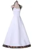 2017 Simple Sexy Camo Halter Bow ALine Wedding Dresses With Satin FloorLength Plus Size Wedding Party Bridal Gowns Vestido De No6494137