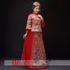 Rojo phoenix seda oriental formal sexy Vestido de novia antiguo de la peonía tradicional chino El vestido chino tradicional largo elegante