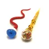 DA001/DA002 Smoking Dabber Tool About 5.12 Inches Snake Eye Wax Tools Ball Carb Cap With USA Red White Oil Rig Glass Bongs Accessories
