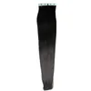 40 pcs reto brasileiro Remy Remy Black Tape Extensões de Cabelo Virgin Skife Tape Adesiva Extensões de Cabelo Tape Extensões de Cabelo Humano