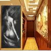手描きの裸の女性のポートレートオイルペインティングキャンバス手作りの美しい女性抽象スタイルなし