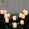 12pcs Candela senza fiamma Flicker Lampada della luce Decorazione elettrica Batteria-Candele alimentate Candela gialla da cerimonia nuziale del partito del tè