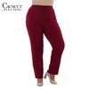 Cacncut 2018 primavera nueva cintura alta cintura grande pantalones grandes para mujeres sólidas sueltas pantalones femeninos largos pantalones de gasa de verano 6XL