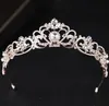 Bohemian Gelin Taç Kristaller Kraliyet Düğün Kraliçesi Taçlar Prenses Kristal Barok Doğum Günü Partisi Tiaras Küpe Pembe Altın Tatlı 16