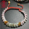 Naturel Myanmar émeraude sécurité boucle Bracelet femmes Fulu Shou trois couleurs Cui Yuen Dunk jade bracelet en gros