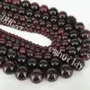 Braccialetto fai-da-te Collana Perle di granato 4mm 6mm 8mm 10mm 12mm Lucido Rotondo Prezioso Perle di pietre preziose Naturale Granato Pietra Perline allentate 5 Fili