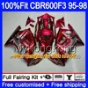 Injektion för Honda CBR 600F3 Graffiti Red CBR600RR CBR600F3 1995 1996 1997 1998 2MY70 CBR600 F3 FS CBR600FS CBR 600 F3 95 96 97 98 FAIRING