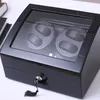 New 4+6 wooden carbon fiber watch accessories box watch winder case for rotator watches storage movement ratator boxes winders