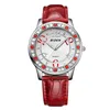 Orologio da donna casual luminoso impermeabile Orologi sportivi da donna Cinturino in pelle quadrante strass bianco Abito Relogio Orologio da polso femminile al quarzo