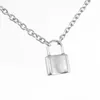 Women Jewelry Silver Color PadLock Pendant Necklace  New Stainless Steel Rolo Cable Chain Necklace Friendship Gifts