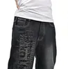 Fashion Men's Jeans Trend Hiphop Loose Leisure Baggy New Denim Pants Big Size 44 46 Men Long Trousers Hip Hop Bottoms