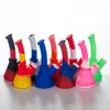 Silicone Water Pipe Smoking Accessories Dia 70mm Mixed Colors Including Glass Bowl+silicon Down Stem Glass Bong Dab Rigs