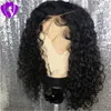 Wigs 14Inches short Afro Kinky Curly Wig Natural Synthetic Front Lace Wigs for Women Black /brown/burgundy Color Hair Heat Resistant