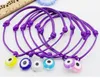 100 pcs/lot mixte chanceux Hamsa chaîne mauvais œil chanceux rouge cire cordon réglable Bracelet bijoux à bricoler soi-même