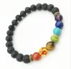 Lava Rock Beaded Strand Bracelets Fashion Natural Stones Charm Jewelry Punk 7 Color Stone Cuffs Bangles Turquoise Bracelet