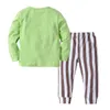 Повседневный детский хлопковый пижамный комплект для девочек с единорогом, рождественский топ с длинными рукавами для малышей, штаны, одежда для девочек8892631