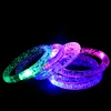 LED Bracciali Glitter Glow Flash Light bastoni luce lampeggiante fino Bracciale Disco Bar partito della decorazione di giocattoli per bambini C4559