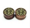 1Pair Lion Face Ear Tunnels Ear Plugs Gauges Ear Piercing Wood Plugs Sphinx Pattern Expander Reamer Body Jewelry 8mm-20mm