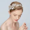 Nowy srebrny liść opaska na głowę Bridal Tiara Pearls Wedding Hair Crown Akcesoria Moda Kobiet PROM WŁOSKIE Ręcznie robiona biżuteria