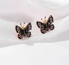 Mooie Multi Color Rhinestone Butterfly Stud Oorbellen Voor Vrouwen Meisjes Mode Oorbel Eenvoudige Sieraden Kerstcadeaus