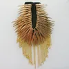 1 par feitos artesanal de moda Epaulet Mulheres Festa Rivet Punk Accessories Kpop Handmade Fringed Pikes Broche Tassel Metal Epaulette / Atacado