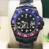 Luksusowy zegarek Nowy Styl Stal nierdzewna z powłoką Blue Red 40mm 116710 Ceramiczna Bezel Automatyczne Mechaniczne Mężczyźni Zegarki Najwyższej Jakości