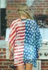 Blouses Femmes Drapeau Américain Cardigan D'été Chemises Décontractées Robe De Jour De L'Indépendance Lâche Imprimé Tops Mode Blusas Vêtements Pour Femmes B3999