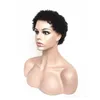 Kort mänskligt hår nonremy lockiga peruker för kvinnor full maskin gjord afro kinky curly pixie cut wig2216940