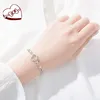 Frauen süßes Design Fußkettchen für Party 18k Gelbgold CZ Double Hearts Fußkettchen Armbandkette für Braut für Hochzeitsfeier