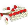 미니 나무 스크래치 클립 메시지 Clothespin을 사용하기 쉬운 사랑 심장 모양의 옷 사진 용지 Peg Pin Portable 4 8zr3 BB
