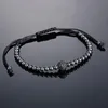 Luxe Shambhala Perles Dentelle Fil Main Tressé Macramé Bracelet Noir Corde Corde Braclets Pour Femmes Mâle Main Jwewlry