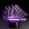 Żaglówka 3d Illusion LED Night Light 7 Kolor Dotykowy Przełącznik Lampa 2018 Prezent Nowy # R87