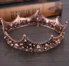 Retro palace queen Baroque Black Bride circle round crown crown studio head ornament