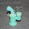 Karanlık nargile silikon boru mini dab teçhizat bong 4''inch cam yağ teçhizatları Bubbler 14.4mm nargile kırılmaz su boruları