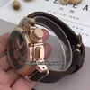 Barato para canhotos 50 mm U51 U-51 esqueleto preto mostrador quartzo cronógrafo relógio masculino Chimera 7474 pulseira de couro ouro rosa masculino esporte 278O