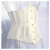 Sexig Svart Vit Sheer Mesh Slimming Waist Trainer Partihandel 24 Stål Boned Underbust Corset Underkläder Kvinnors Natt Body Shaper