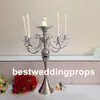 Ny metallguld ljushållare 5 armar ljusstake bröllop centerpieces Candelabra står för äktenskap dekoration dinning bord best0151