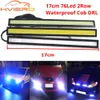 2x 17cm vitblå COB DRL LED DC 12V 76 LED-lampor 2Ops Dagtid Running Light Auto Lamp Externljus Vattentät dimlampor