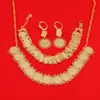 Gold Plated Jewelry Set Ethiopian Jewelry Antique Coin Bracelet Earrings Necklace Set