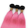 8a Qualität Rosa Haar 3 Bundles Mit Spitze Frontal Seide Gerade Menschenhaar Spinnt Mit Spitze Frontal Malaysisches Reines Haar Mit Spitze Frontal