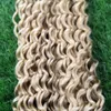 Hud väftband i mänskliga hårförlängningar 100g Curly Tape Hair Extensions Blonda Tape Extensions 40st
