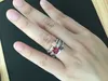 ERLUER Crânio Coração CZ Cristal Rosa Anel de Flores Anéis De Cor Prata para As Mulheres de Noivado Jóias Presente de Casamento Na Moda Amor