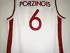A buon mercato 6 Kristaps Porzingis Maglie Uomo Sport Latvija Maglie da basket Porzingis Uniformi Squadra Colore Bianco College