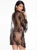 Ny Hot High Quality Transparent Bat Sleeve Kvinnors Sexiga SleepWear Sexig Underkläder Kvinnors Sexig Robe Nightgown Vit Svart M L XL 31018