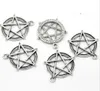 100 sztuk Stop Pentagram Pentacle Star Charms Antique Silver Charms Wisiorek Dla Naszyjnik Biżuteria Wykrycia Ustalenia 31x28mm
